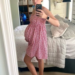 Red maternity dress